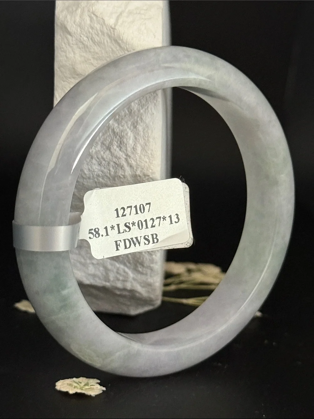 Authentic Type A Icy Lavender-Green Jade Bangle Bracelet